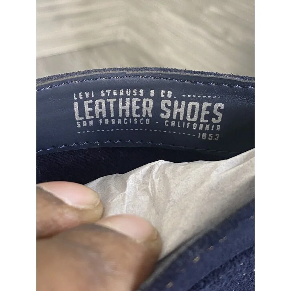 Levis Men's Sheffield Ankle Casual/Work Boots Blue Chambray Suede‎ Lace Up SZ 10